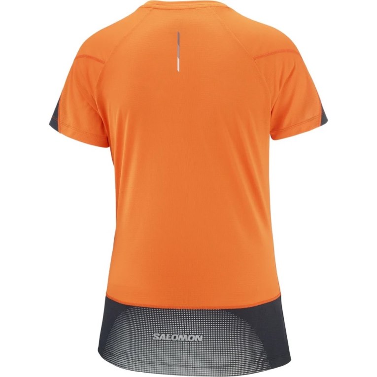 Salomon Cross Run Short Sleeve Women's T-Shirts Orange | CA 89N10
